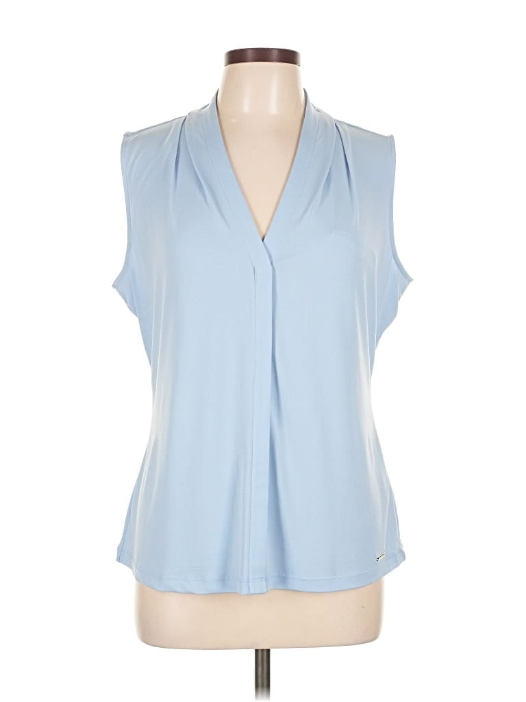 Pre-owned Calvin Klein Sleeveless Blouse In Blue