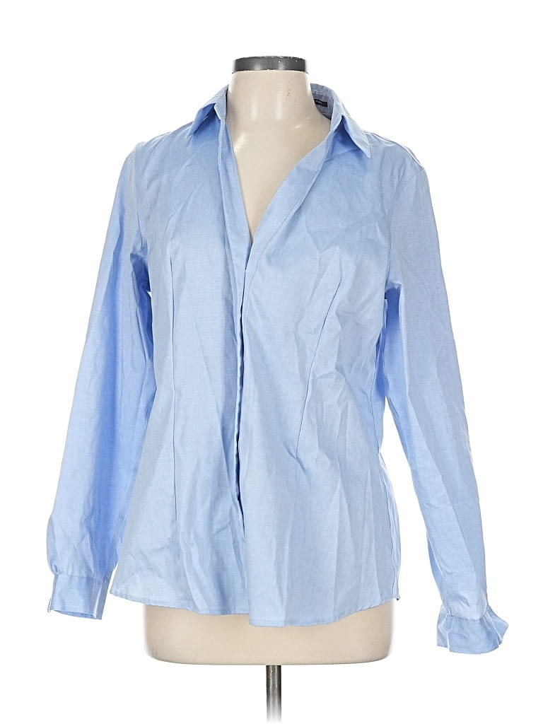 Pre-owned Jones New York Long Sleeve Blouse In Blue