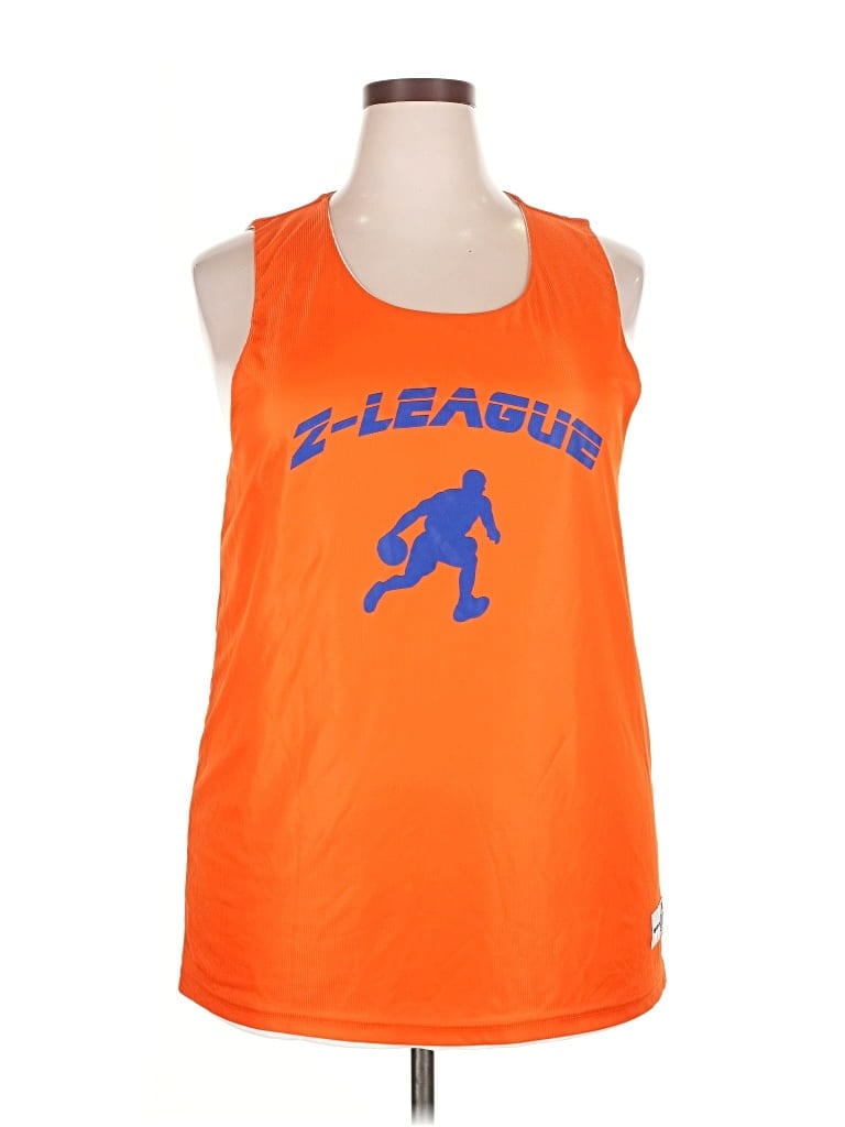 Pre-owned Sport-tek Tank Top Orange Halter Neckline Tops