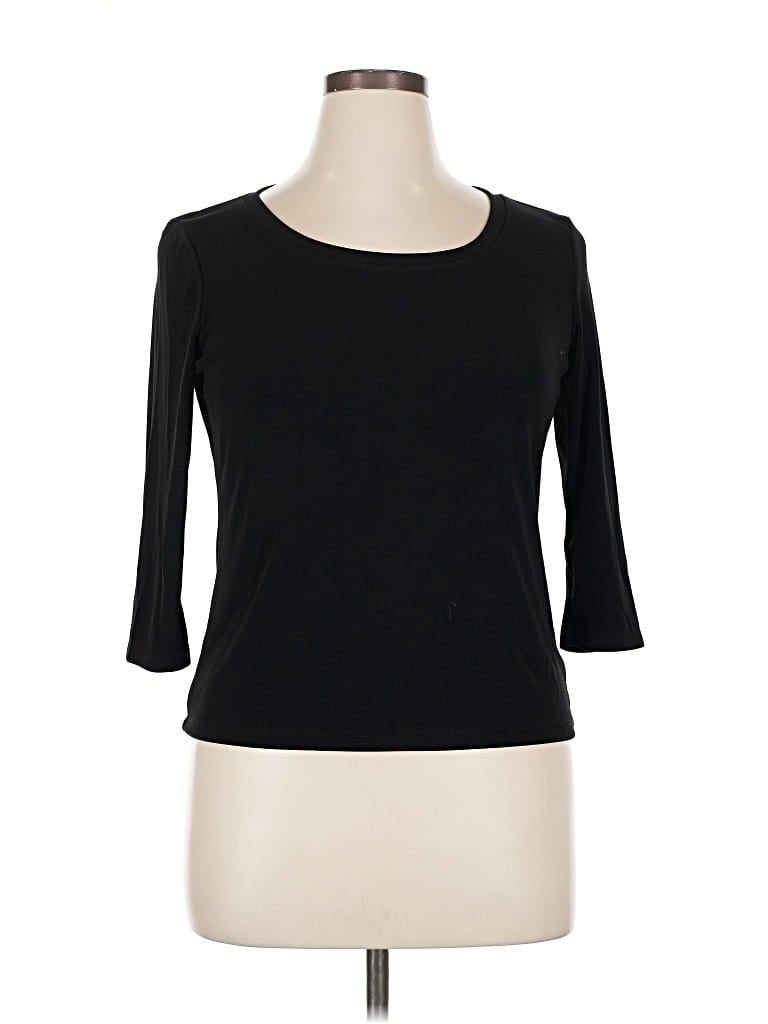 Pre-owned Talbots 3/4 Sleeve T-shirt In Black