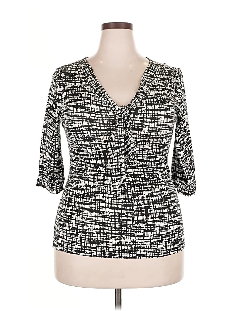 Pre-owned Banana Republic 3/4 Sleeve Blouse In Black