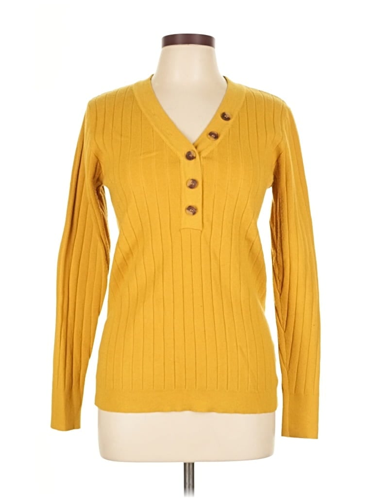Pre-owned Fashion Cardigan Sweater In Yellow
