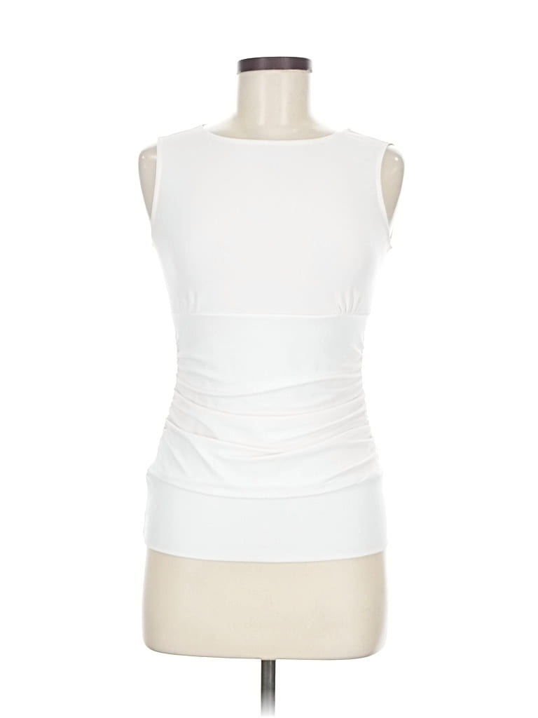 Pre-owned Joseph Ribkoff Sleeveless Top White Boatneck Tops
