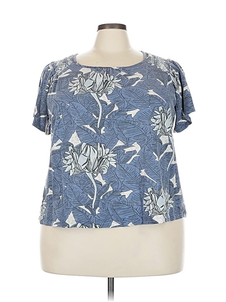 Pre-owned Cato Short Sleeve Blouse In Blue