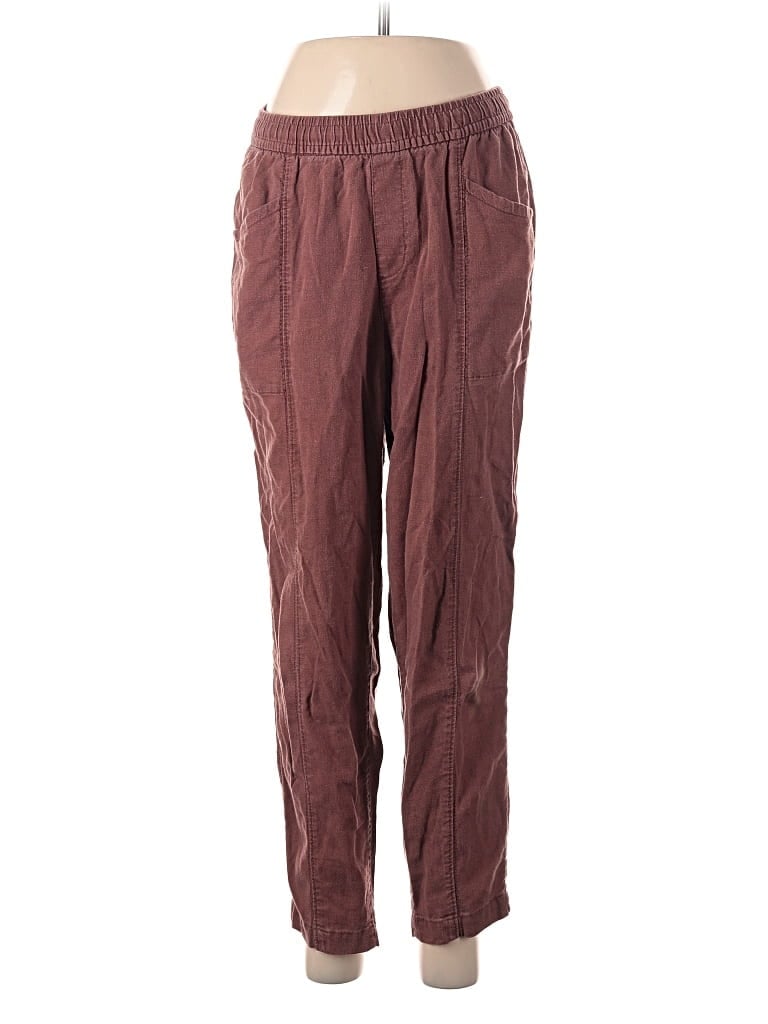 Pre-owned Old Navy Linen Pants In Burgundy