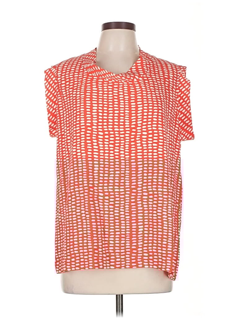 Pre-owned Cabi Short Sleeve Blouse In Orange