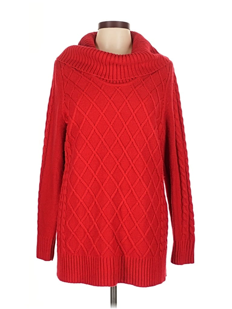 Pre-owned Calvin Klein Turtleneck Sweater In Red