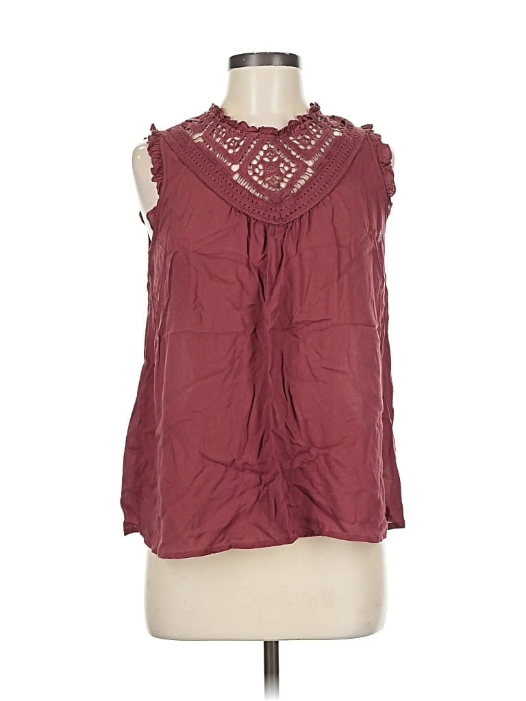 Pre-owned Maurices Sleeveless T-shirt In Burgundy