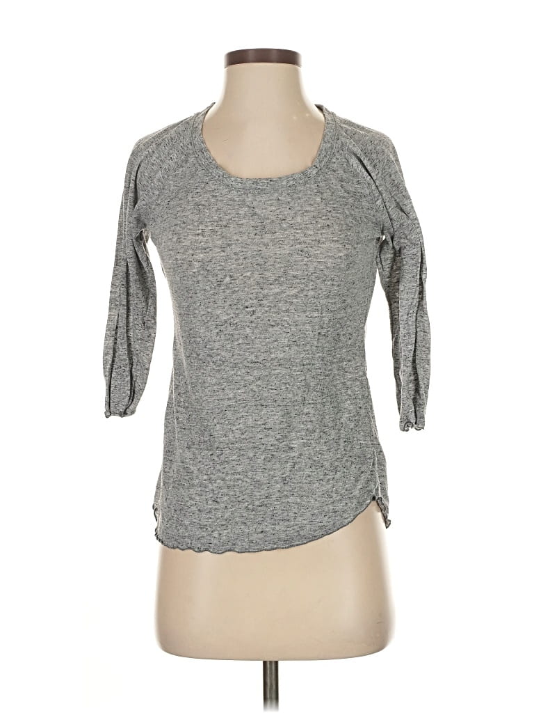 Pre-owned Athleta 3/4 Sleeve T-shirt In Gray