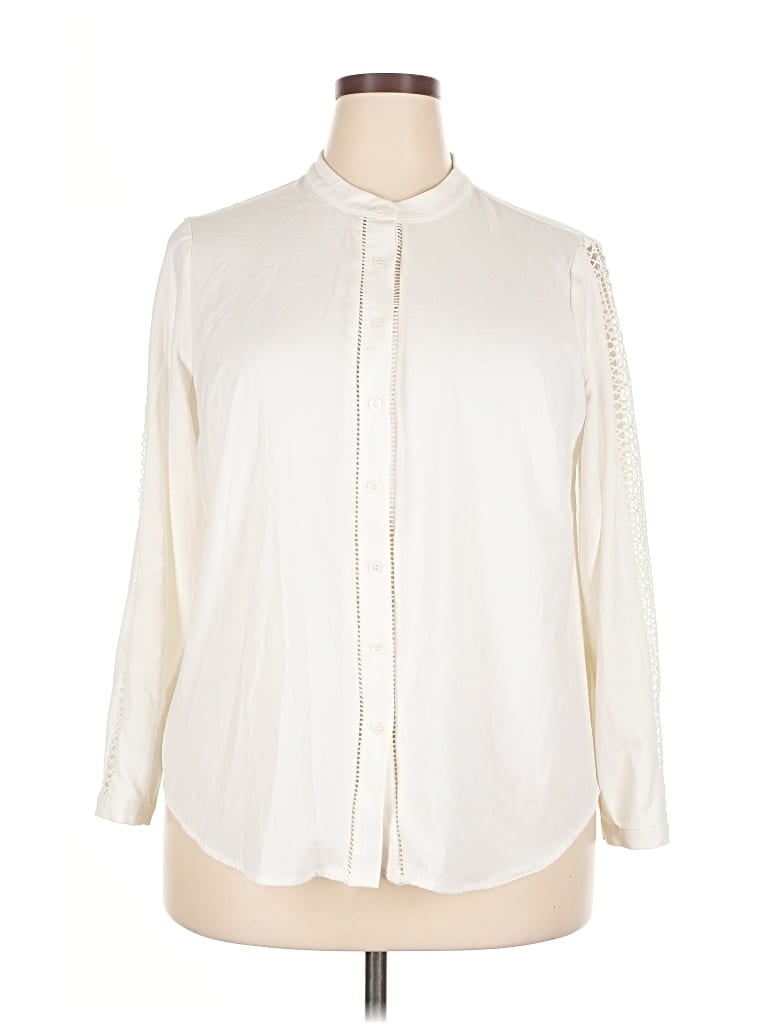 Pre-owned Vince Camuto Long Sleeve Blouse In White