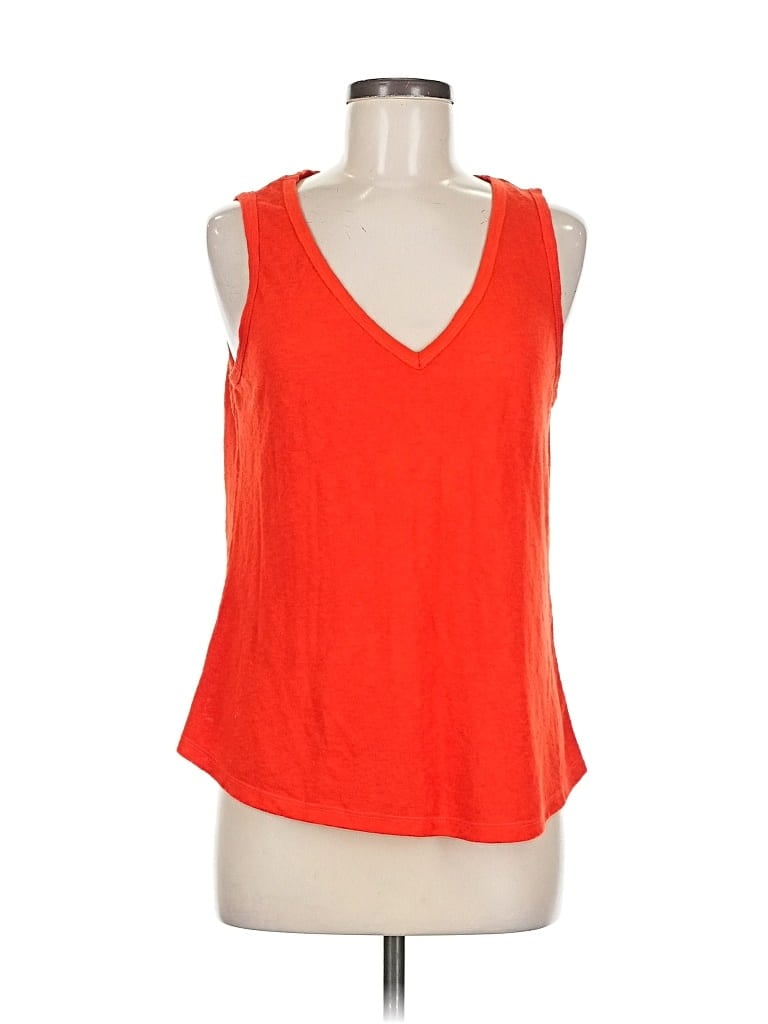 Pre-owned Saturday Sunday Tank Top Orange Plunge Neckline Tops