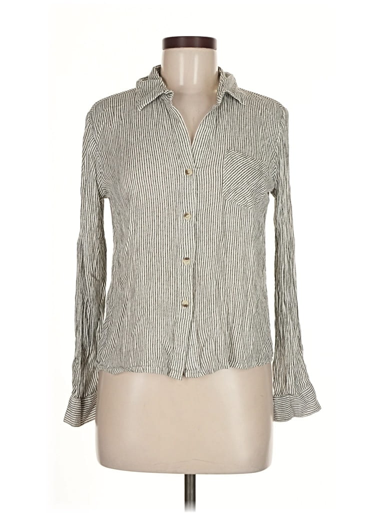 Pre-owned Sim & Sam Long Sleeve Button Down Shirt In Gray