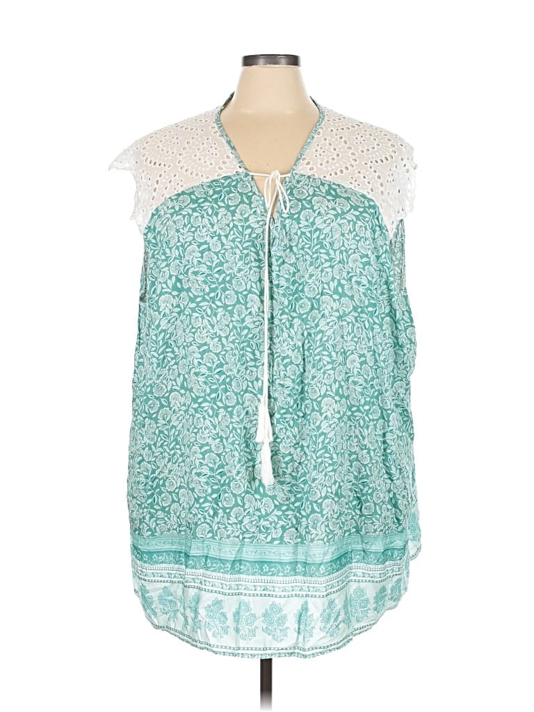 Pre-owned Bloomchic Sleeveless Blouse In Blue