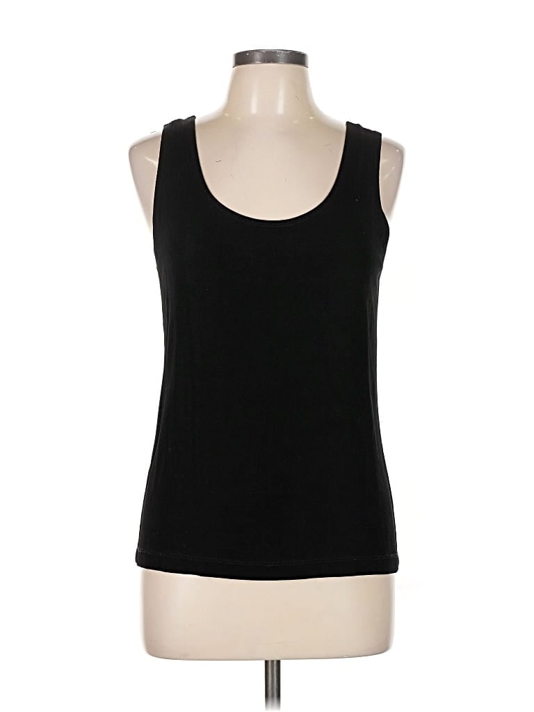 Pre-owned Travelers By Chico's Sleeveless Top Black Scoop Neck Tops