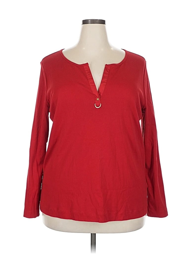 Pre-owned Polo Ralph Lauren Long Sleeve Blouse In Red