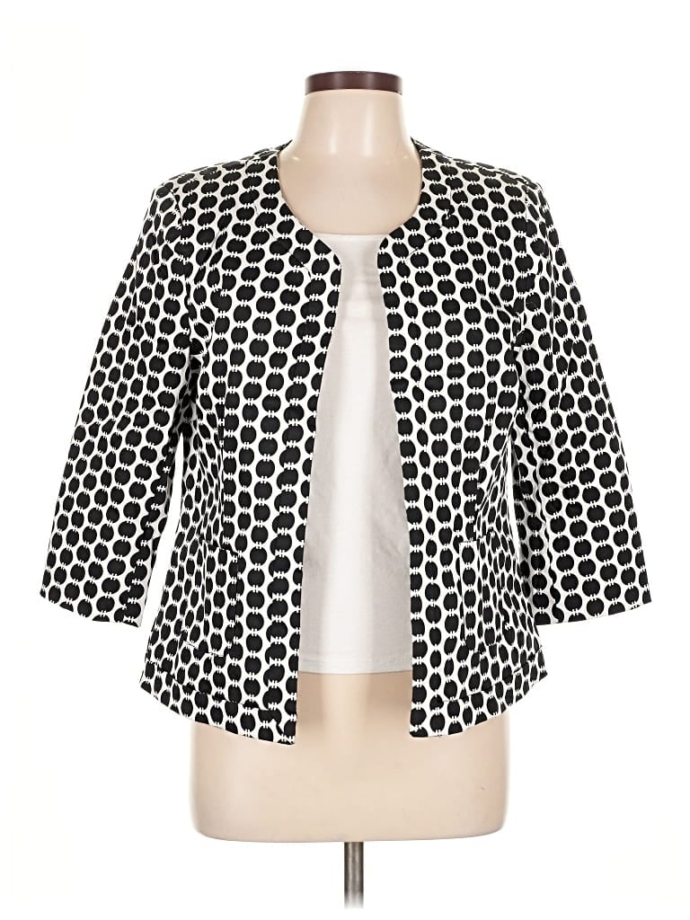 Pre-owned Dressbarn Blazer Jacket In White