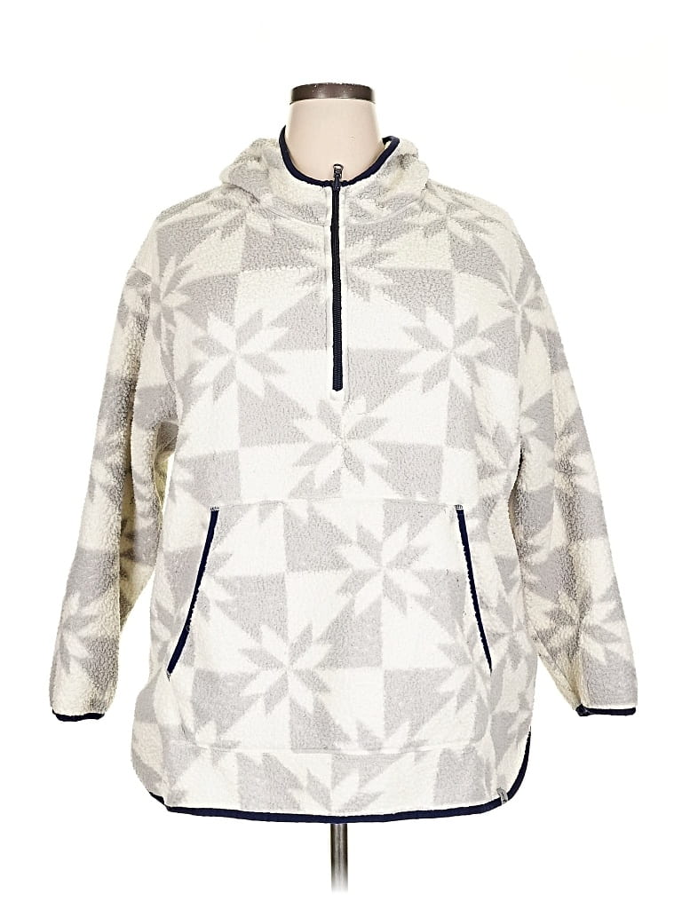 Pre-owned Lands' End Fleece Jacket In Gray