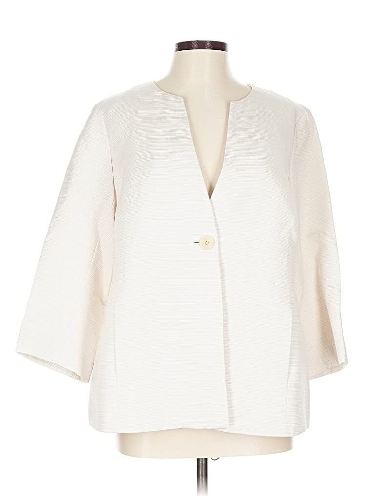 Pre-owned Eileen Fisher Blazer Jacket In White