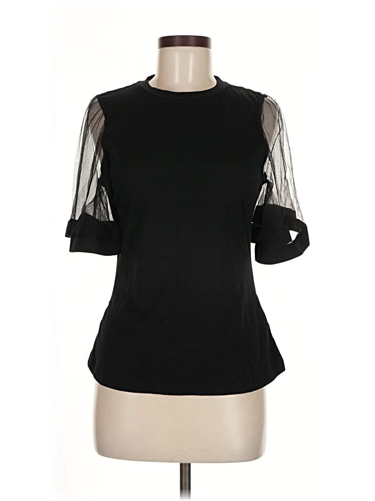 Pre-owned Shein 3/4 Sleeve Top Black Crew Neck Tops