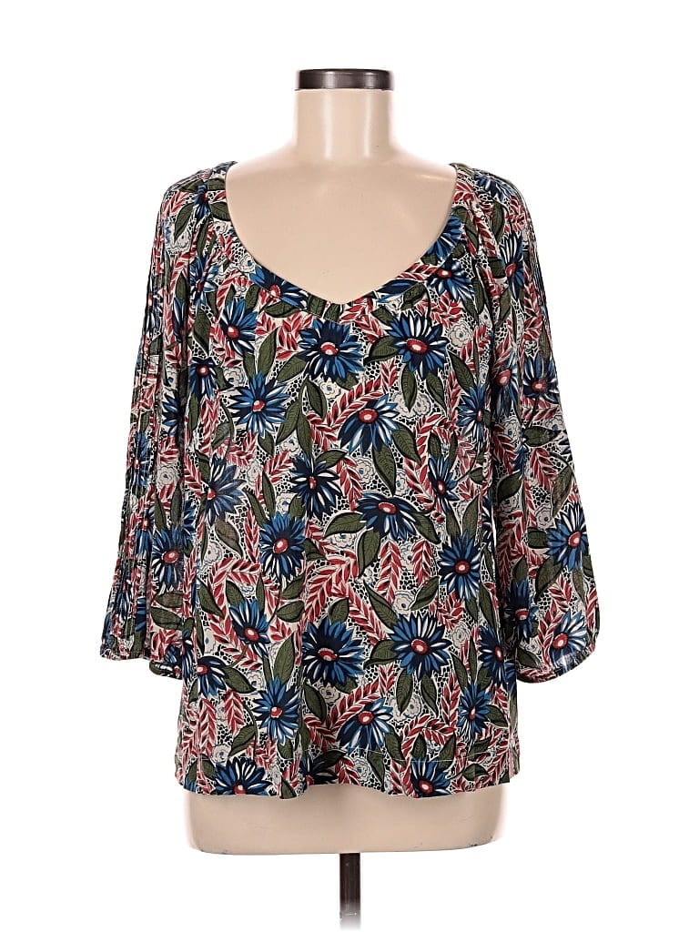 Pre-owned Lucky Brand 3/4 Sleeve Blouse In White