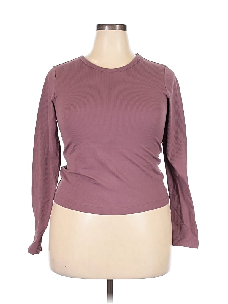 Pre-owned Flx 3/4 Sleeve T-shirt In Burgundy