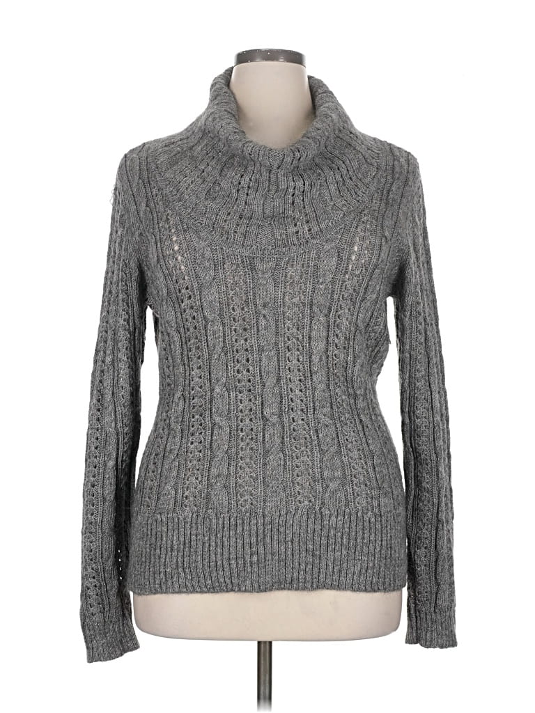 Pre-owned Tommy Hilfiger Turtleneck Sweater In Gray