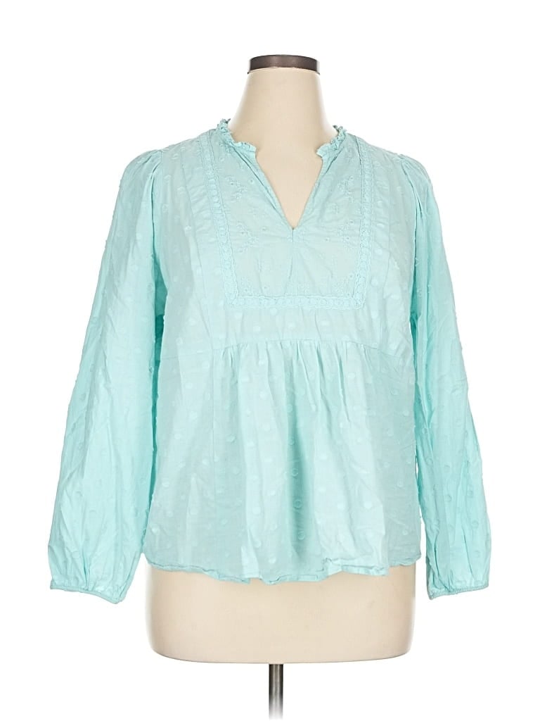 Pre-owned Torrid 3/4 Sleeve Blouse In Blue