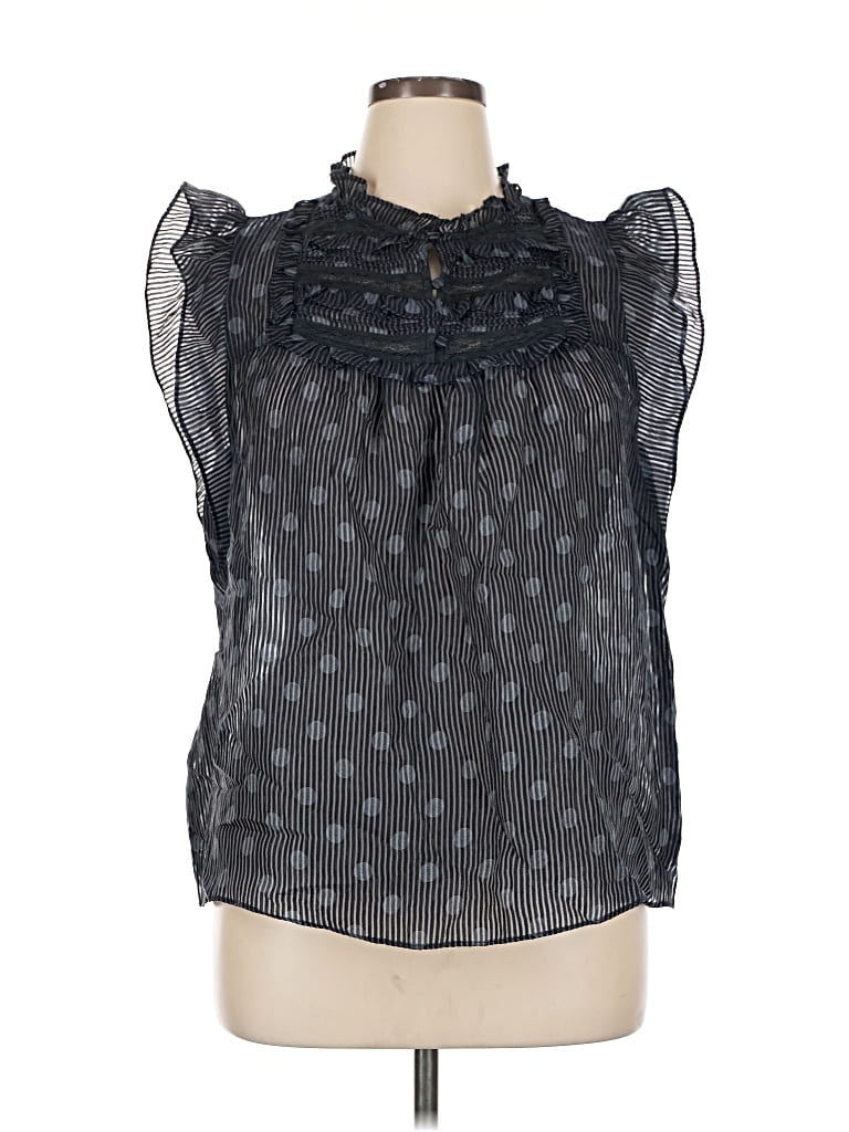 Pre-owned Current Air Sleeveless Blouse In Black