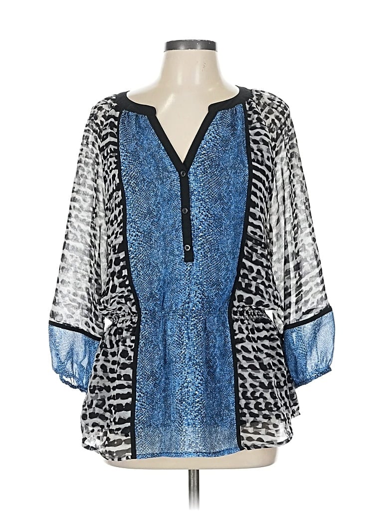 Pre-owned Calvin Klein 3/4 Sleeve Blouse In Black