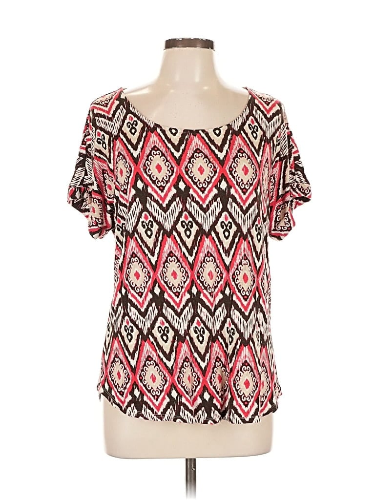 Pre-owned Chico's Short Sleeve Blouse In Red