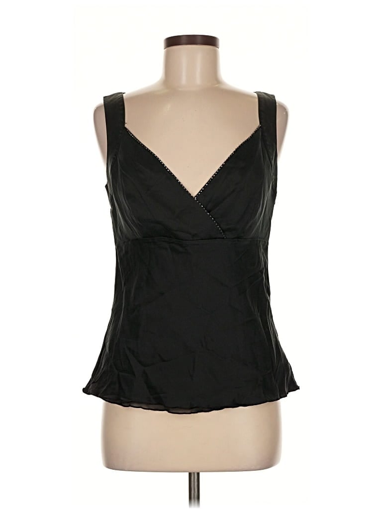 Pre-owned Classiques Entier Sleeveless Silk Top Black Sweetheart Neckline Tops