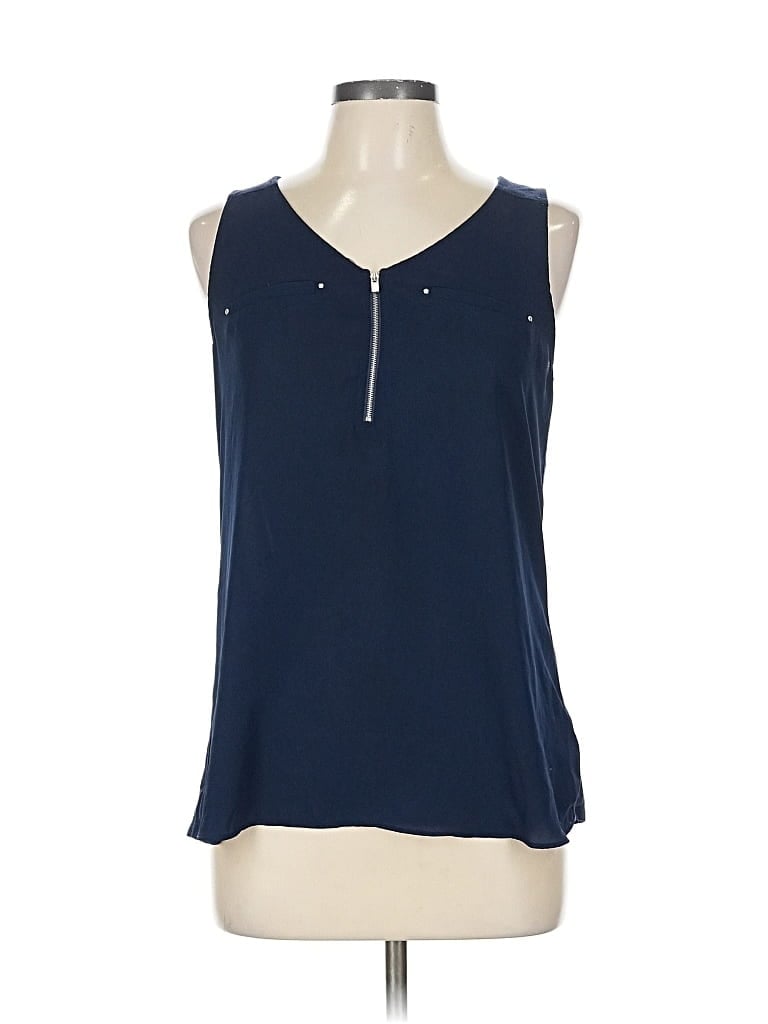 Pre-owned Fortune + Ivy Sleeveless Blouse In Blue