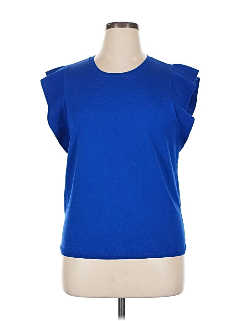 Pre-owned Ann Taylor Factory Sleeveless T-shirt In Blue
