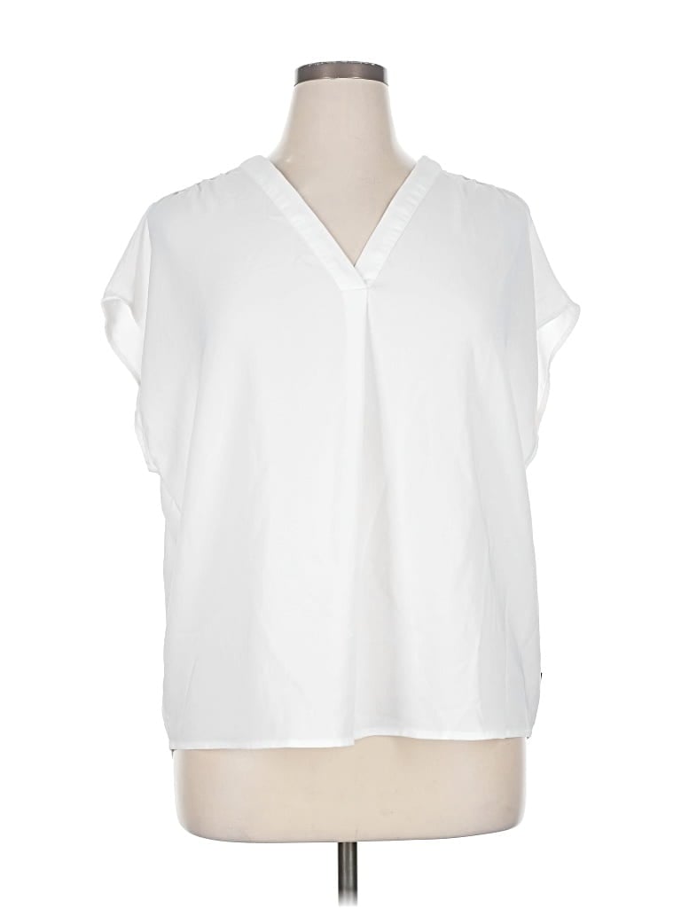 Pre-owned Banana Republic Short Sleeve Blouse In White
