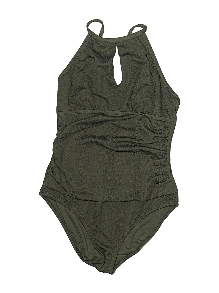 Pre-owned Ellen Tracy One Piece Swimsuit In Green