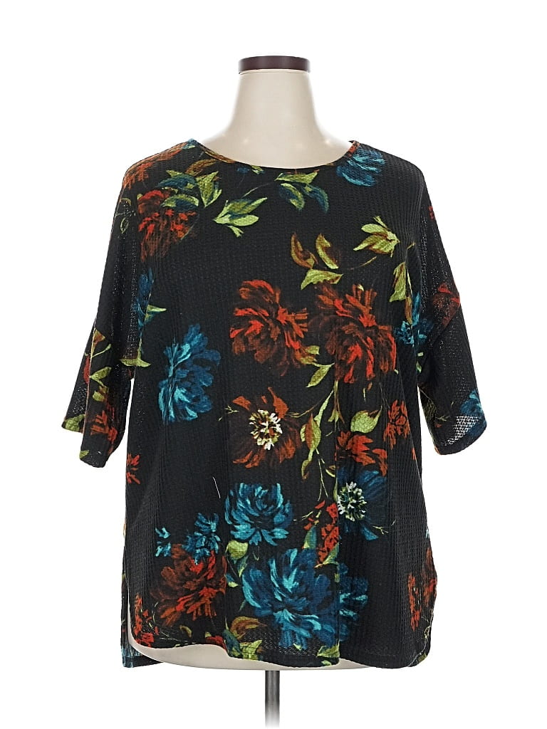 Pre-owned Lildy Short Sleeve Blouse In Black