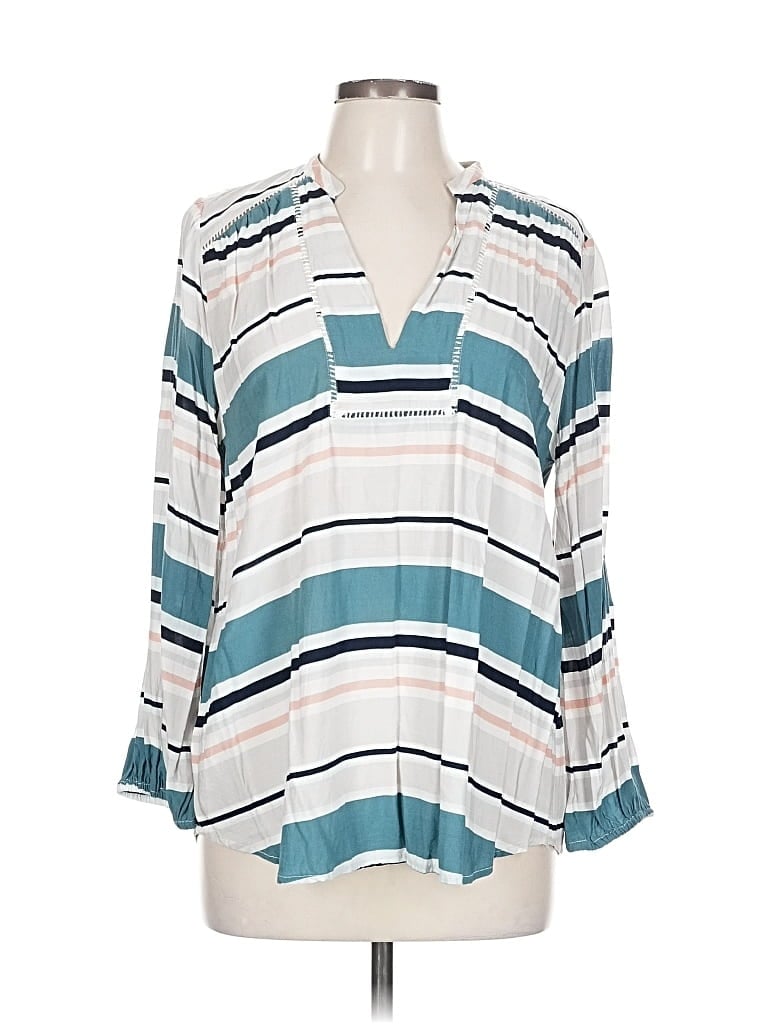 Pre-owned Ann Taylor Loft Outlet 3/4 Sleeve Blouse In White