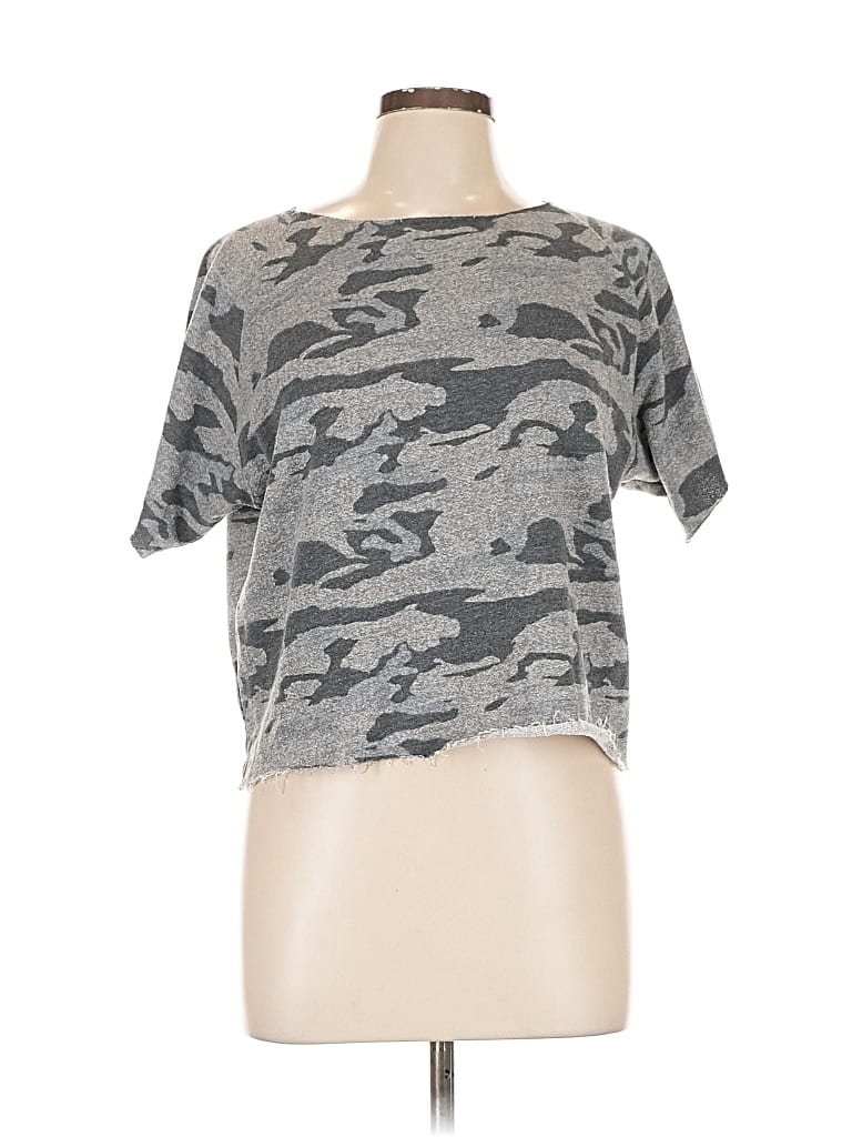 Pre-owned Monrow Short Sleeve T-shirt In Gray