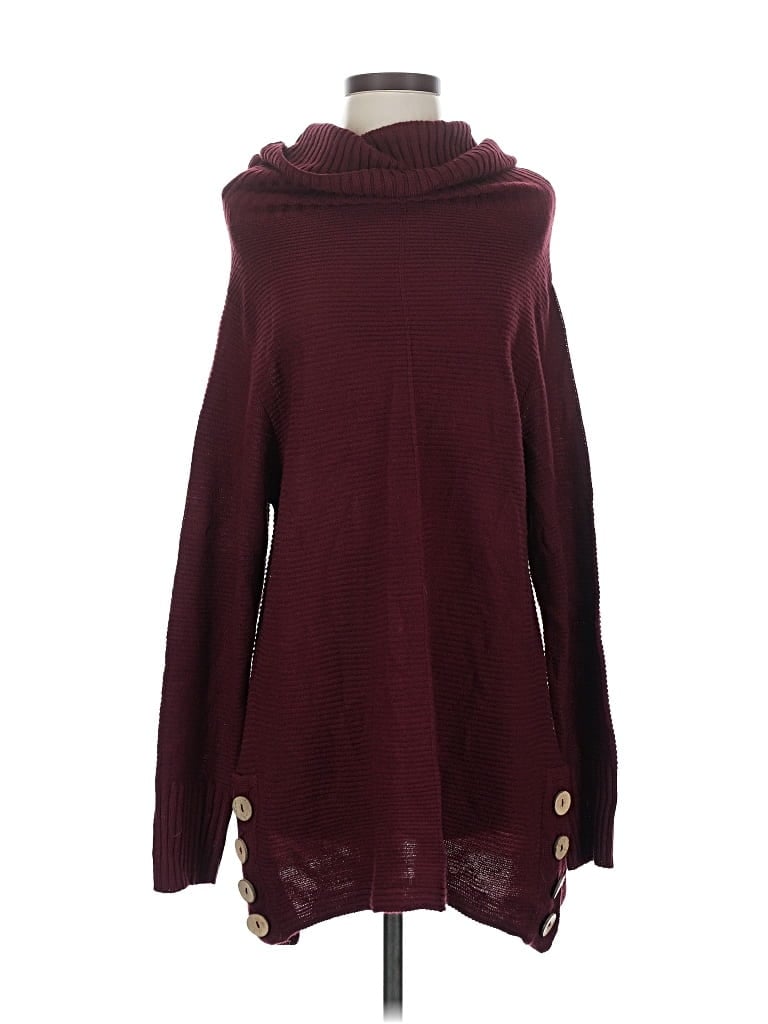 Pre-owned Keren Hart Turtleneck Sweater In Burgundy