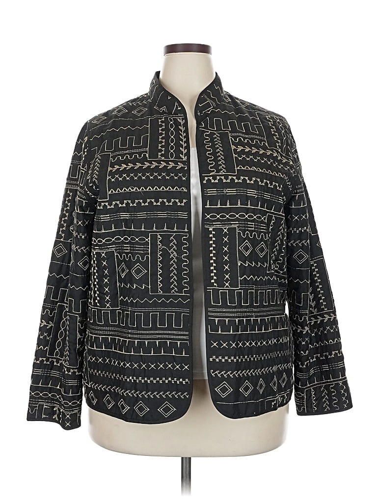 Pre-owned Alfred Dunner Kimono In Black