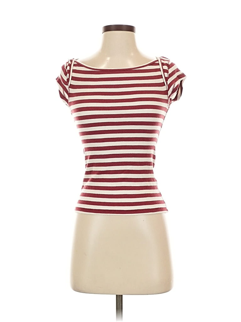 Pre-owned Pilcro Short Sleeve T-shirt In Burgundy