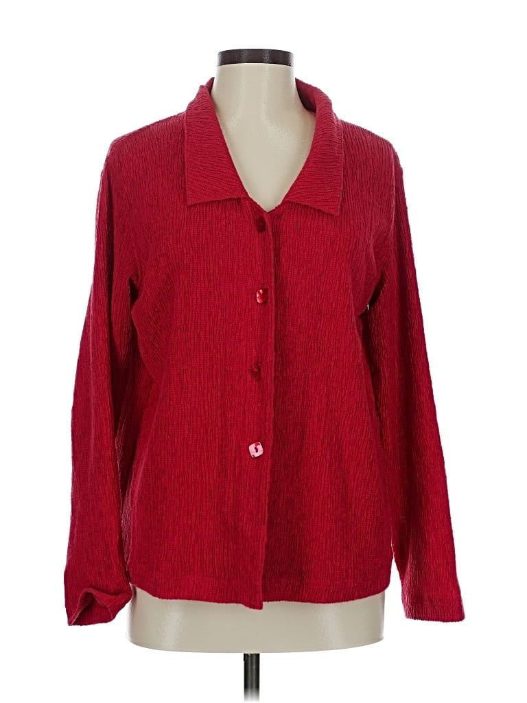 Pre-owned Travelsmith Long Sleeve Blouse In Red