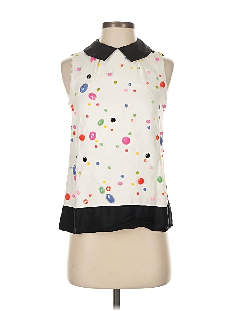 Pre-owned Kate Spade New York Sleeveless Blouse In White