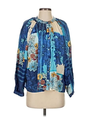 Johnny Was 3/4 Sleeve Silk Top (view 1)