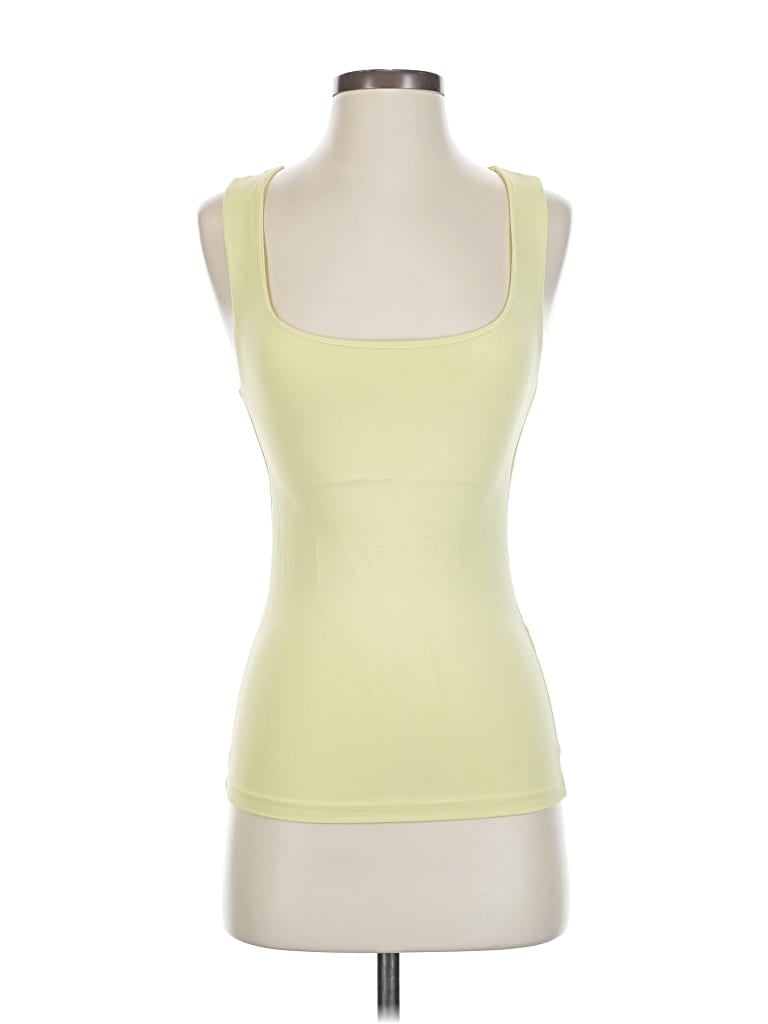Pre-owned Zara Tank Top Yellow Strapless Neckline Tops