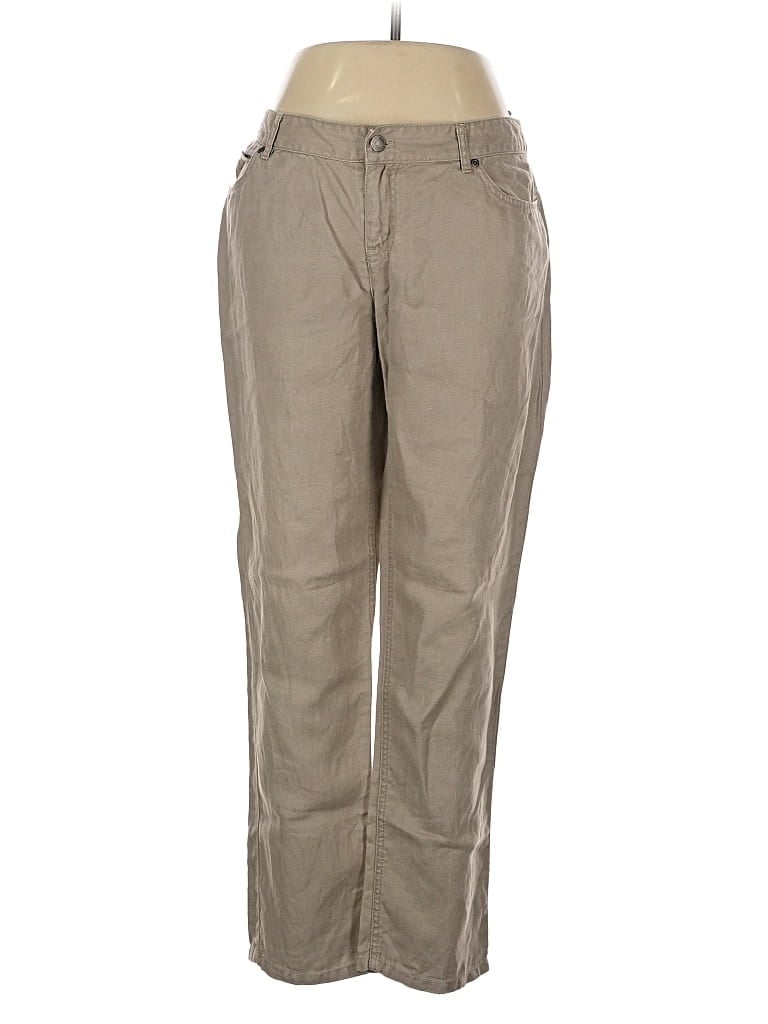 Pre-owned Jjill Linen Pants In Brown