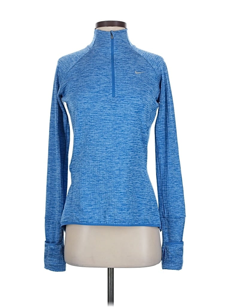 Pre-owned Nike Long Sleeve Top Blue Turtleneck Tops