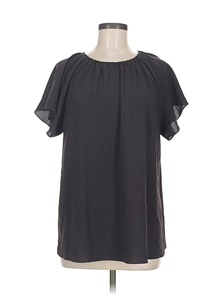 Pre-owned Alex Marie Short Sleeve Blouse In Black