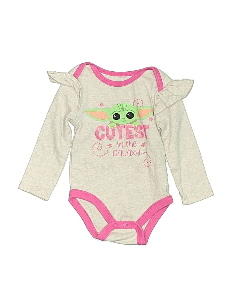 Pre-owned Star Wars Babies' Long Sleeve Onesie In Gray
