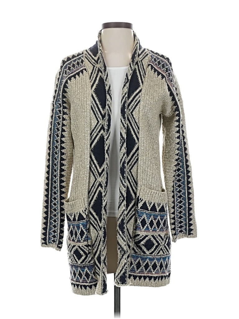 Pre-owned Lucky Brand Cardigan Sweater In Gray